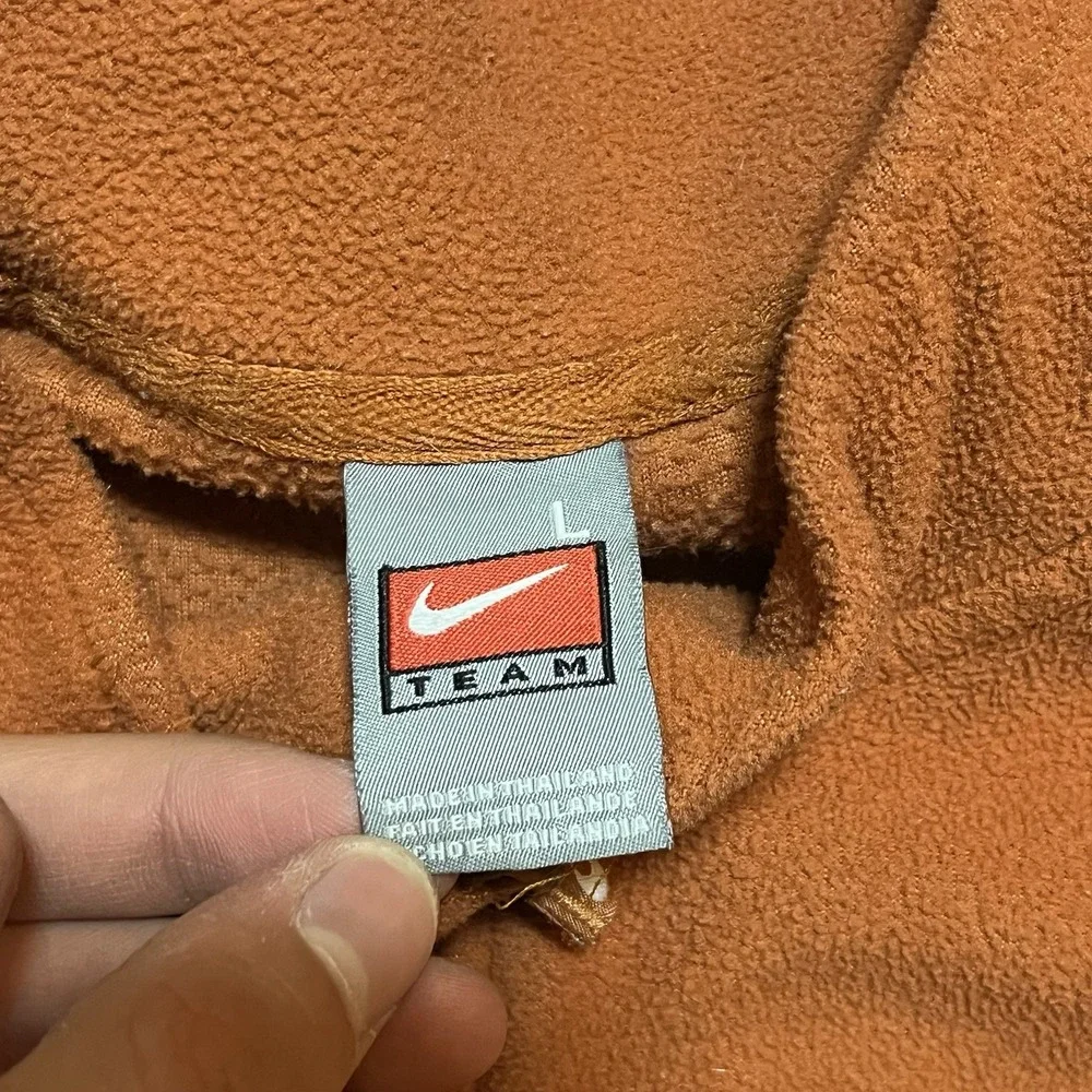 Vintage Nike Texas Longhorns UT 1/4 Zip Pullover Sweatshirt Orange Fleece Large